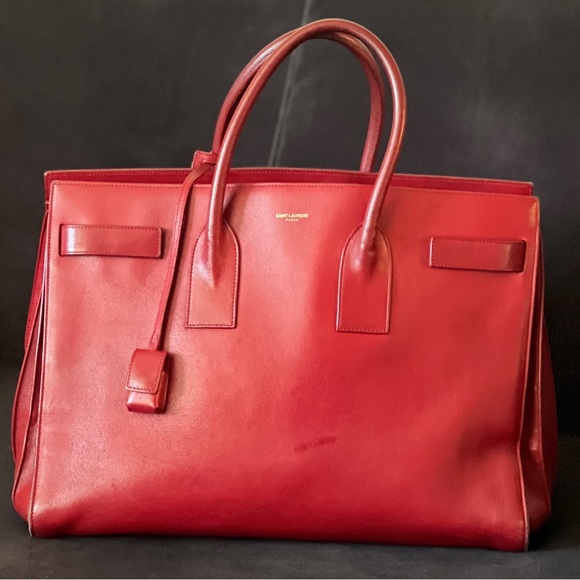 Saint Laurent LARGE Sac Du Jour, Red, Hedi Slimane YSL - Picture 13 of 16